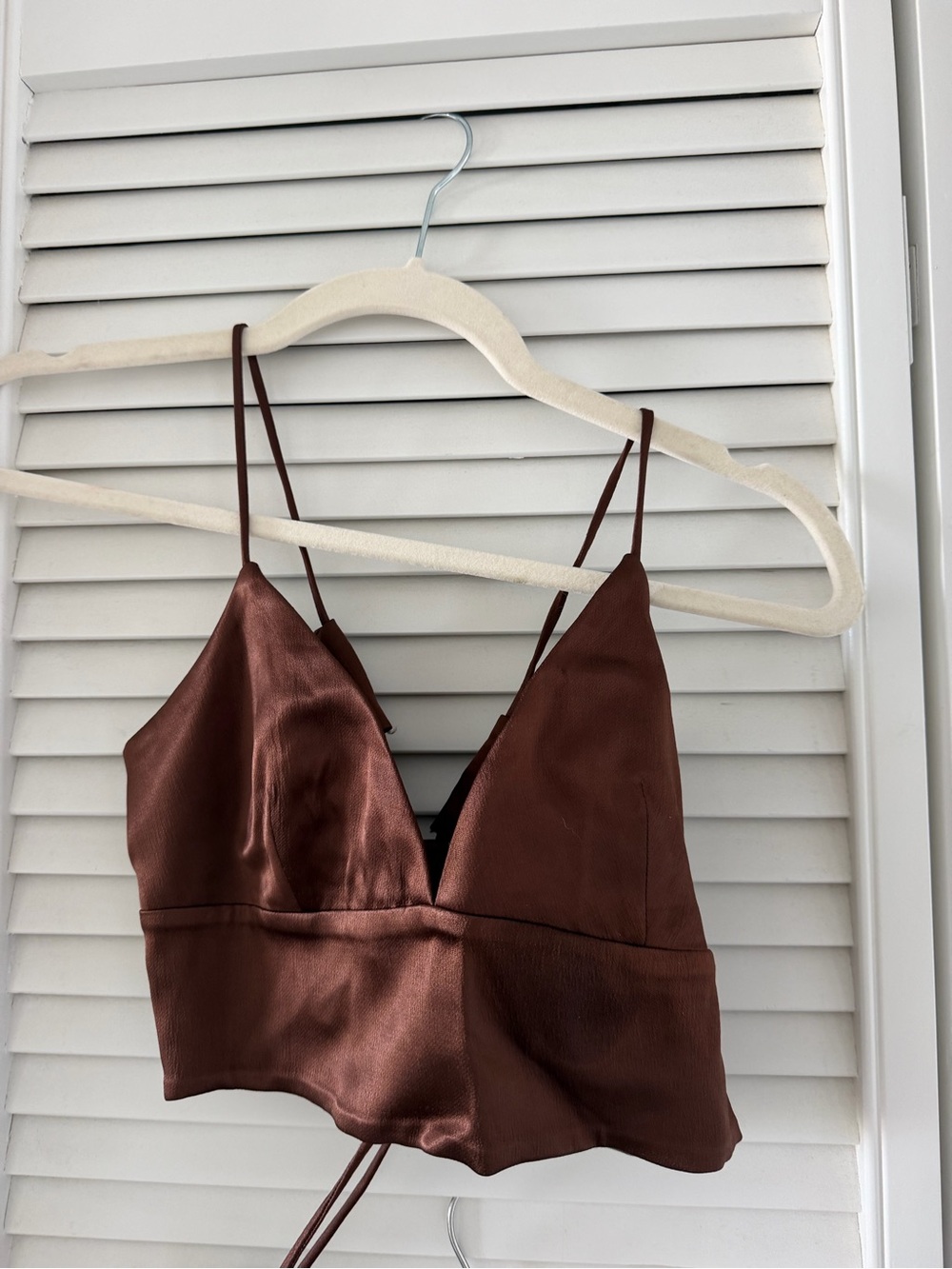 Zara Brown 2 piece SET including a Cropped Cami Top and Matching pants XS
